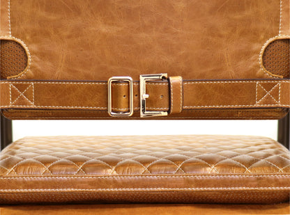 Capri Leather Chair with Armrests, Brown