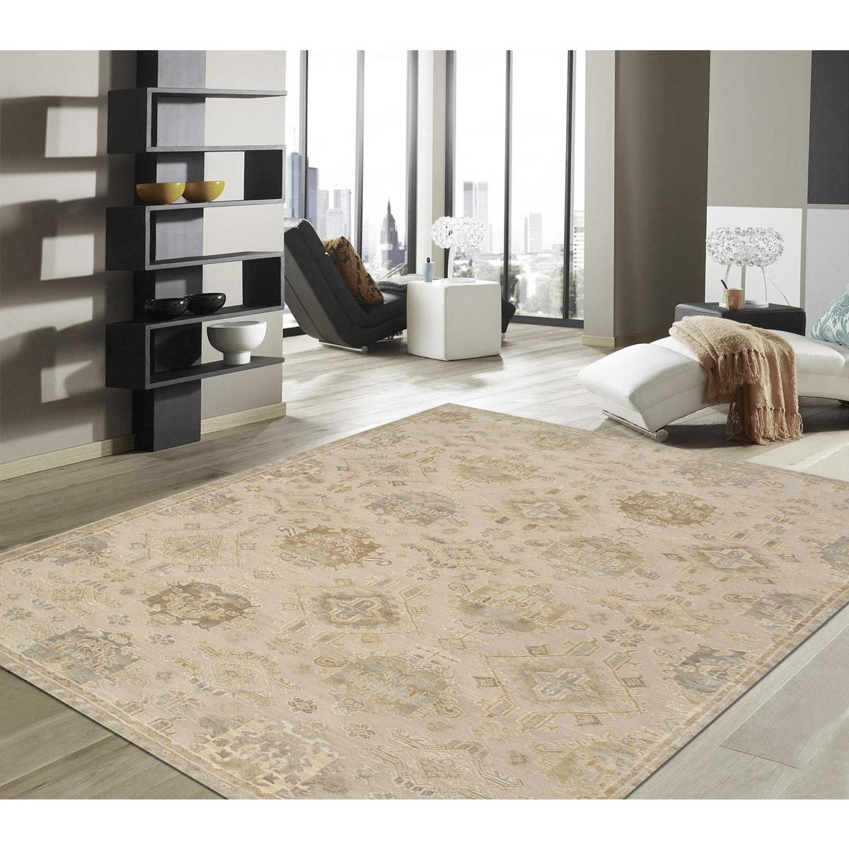 Oushak Beige/Green Area Rug