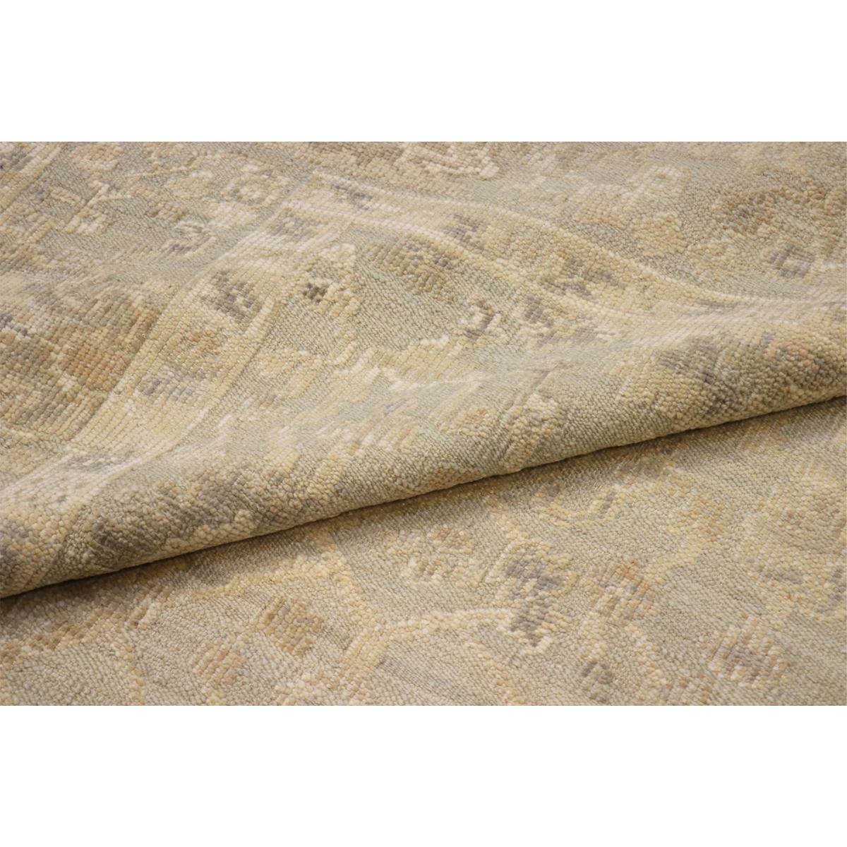 Oushak Hand-Knotted Blue Wool Area Rug