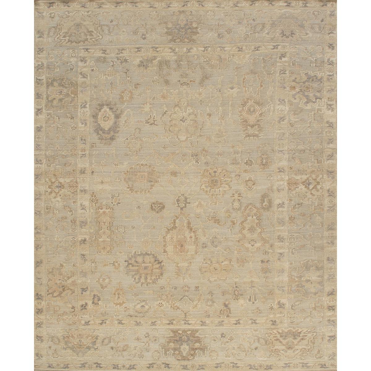 Oushak Hand-Knotted Blue Wool Area Rug