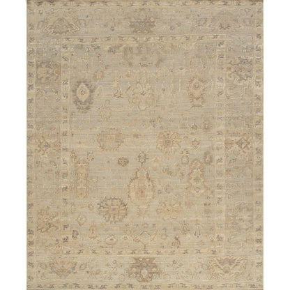 Oushak Hand-Knotted Blue Wool Area Rug