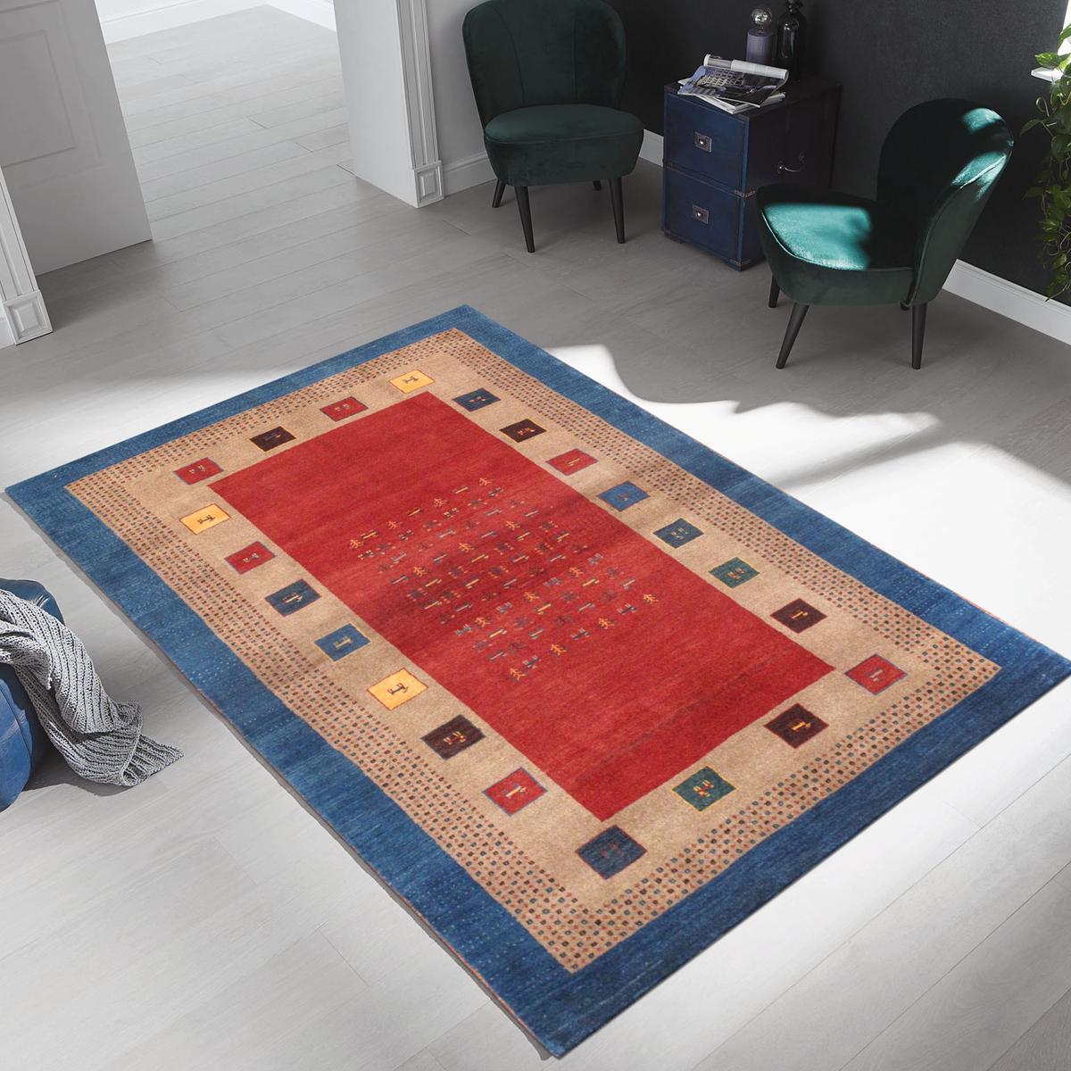 Tribal Hand-Knotted Lamb's Wool Area Rug