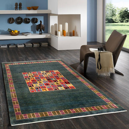 Tribal Hand-Knotted Lamb's Wool Area Rug