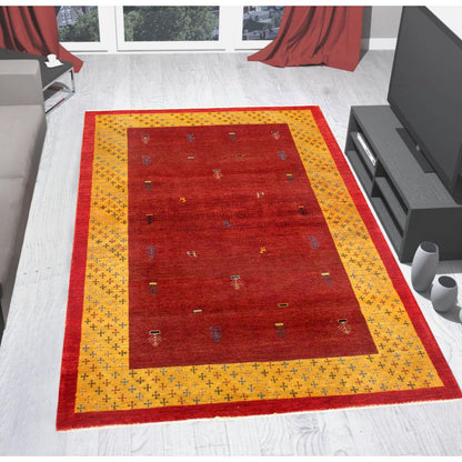 Tribal Hand-Knotted Lamb's Wool Area Rug