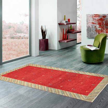Tribal Hand-Knotted Lamb's Wool Area Rug