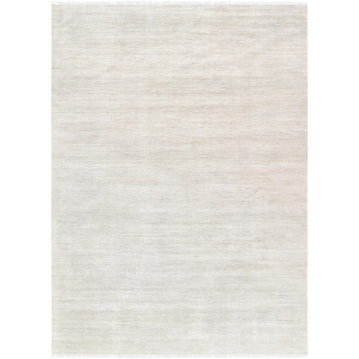 Transitional Hand-Knotted Bamboo Silk & Wool Area Rug
