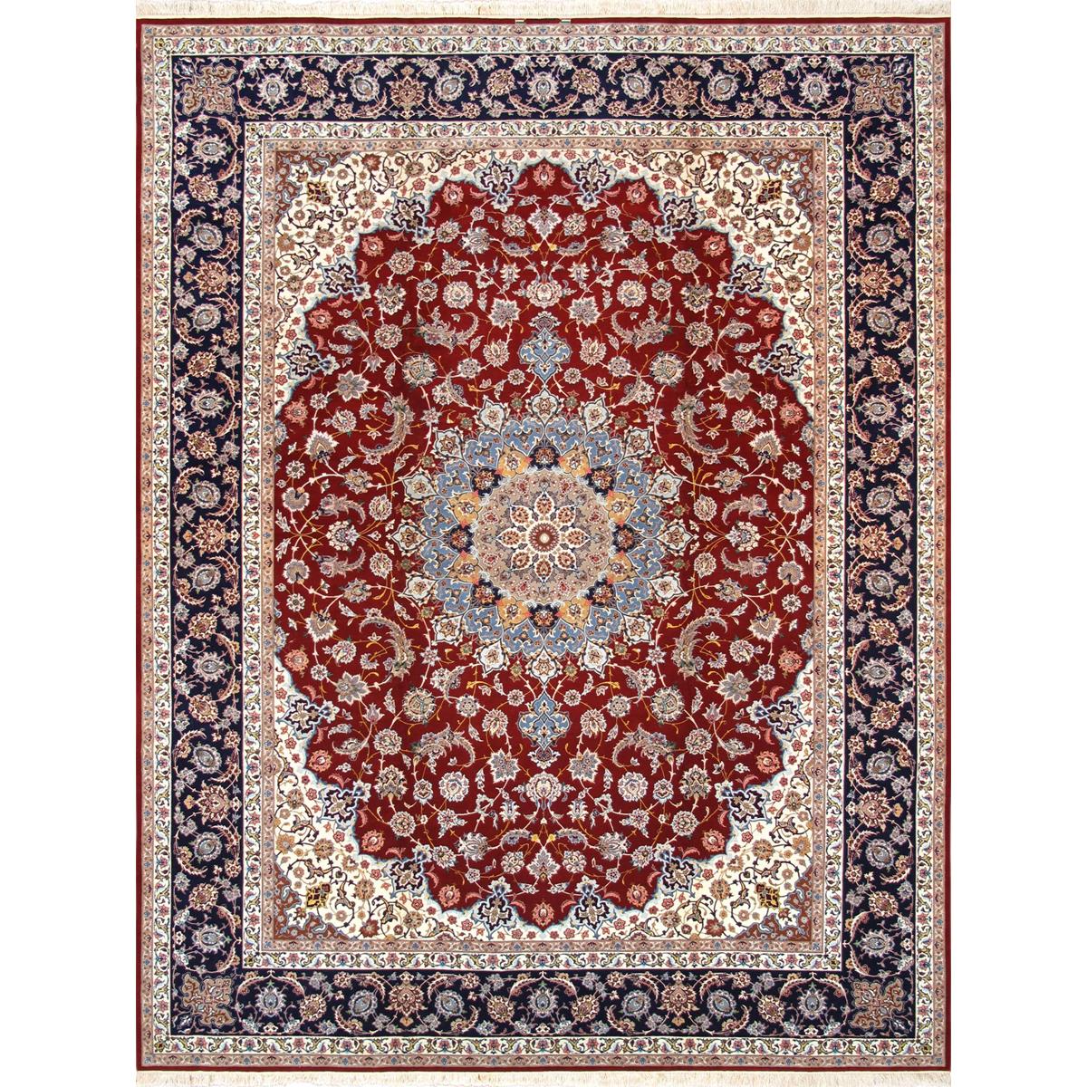 Azerbaijan Hand-Knotted Silk & Wool Area Rug