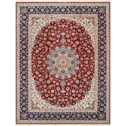Azerbaijan Hand-Knotted Silk & Wool Area Rug