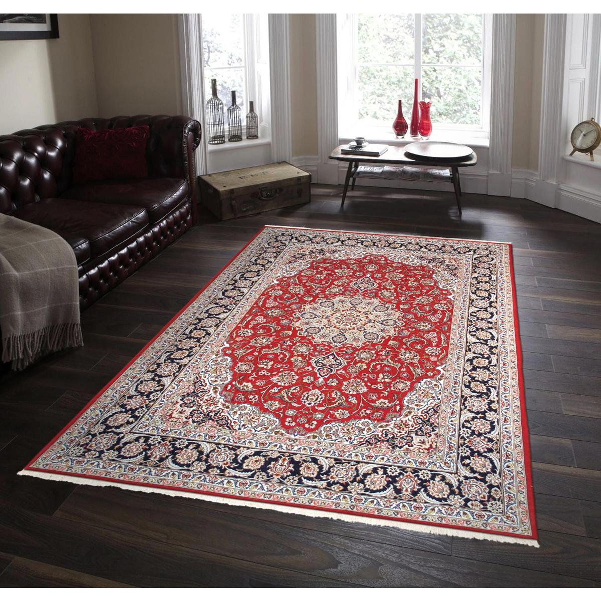 Azerbaijan Hand-Knotted Silk & Wool Area Rug