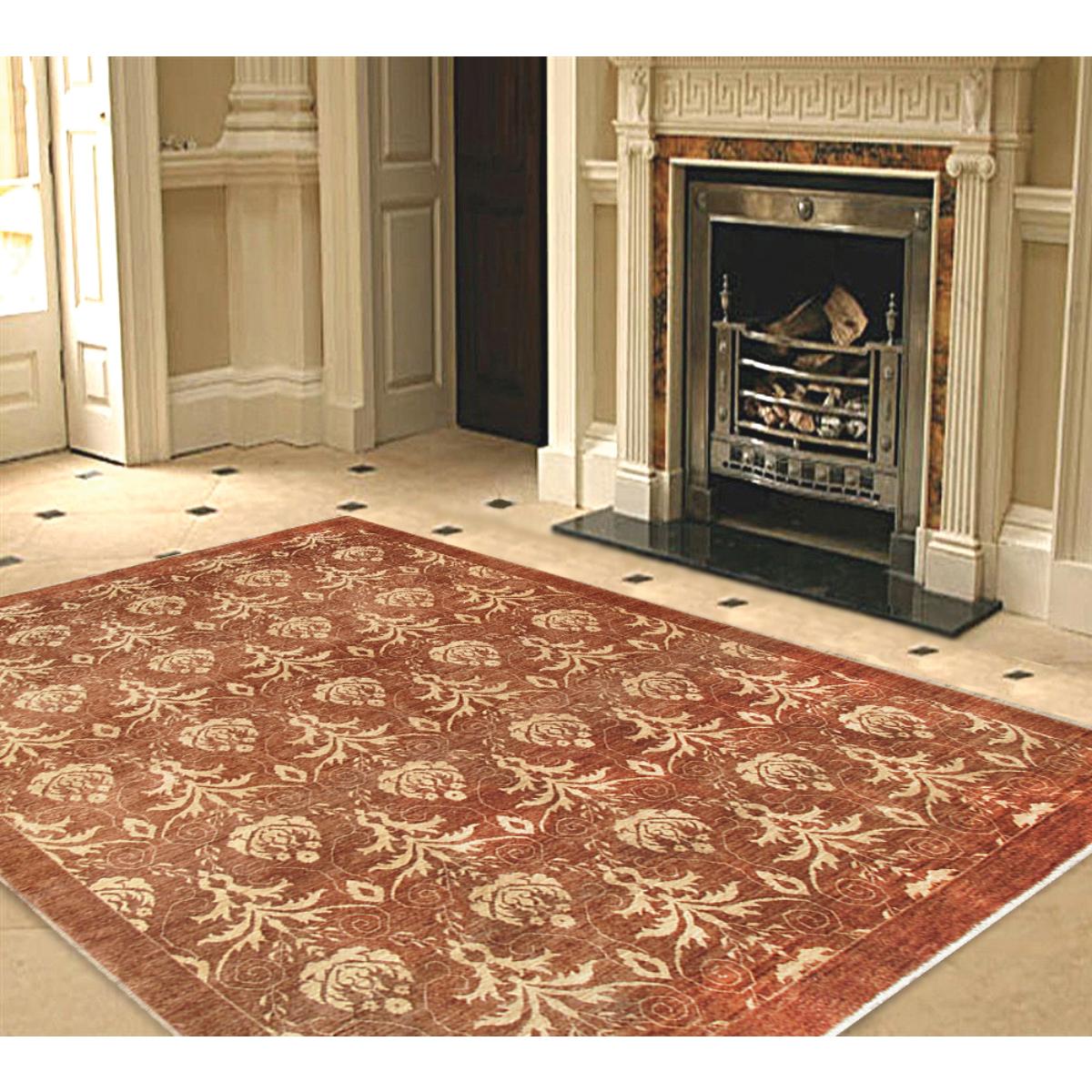 Modern Hand-Knotted Lamb's Wool Area Rug
