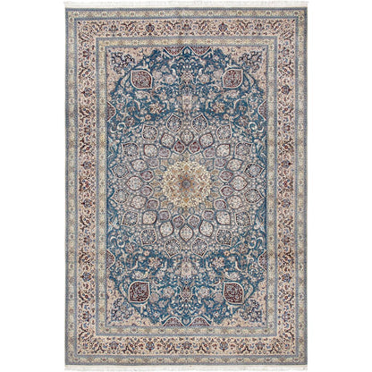 Azerbaijan Hand-Knotted Silk & Wool Area Rug