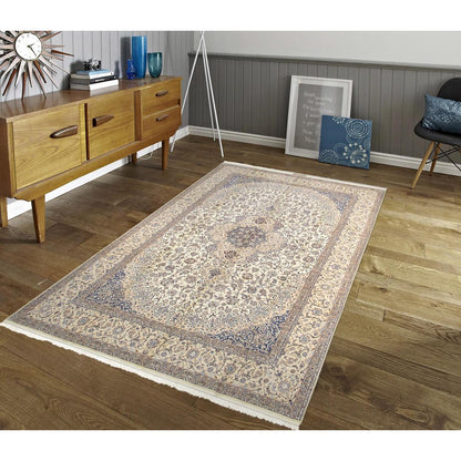 Azerbaijan Hand-Knotted Silk & Wool Area Rug