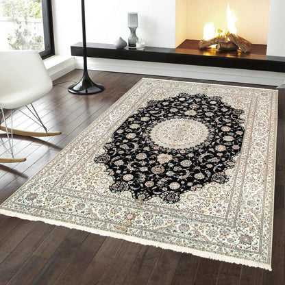 Azerbaijan Hand-Knotted Silk & Wool Area Rug