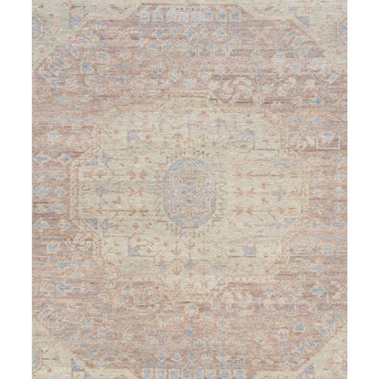 Oushak Rust/Light Blue Area Rug