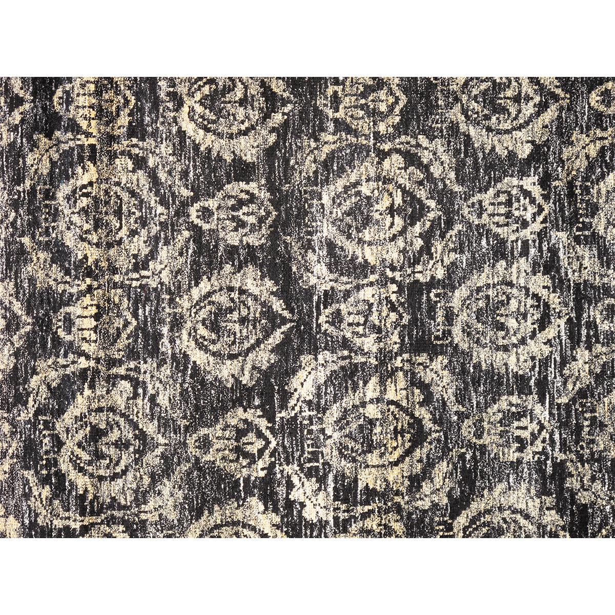 Hand-Knotted Sari Silk Area Rug