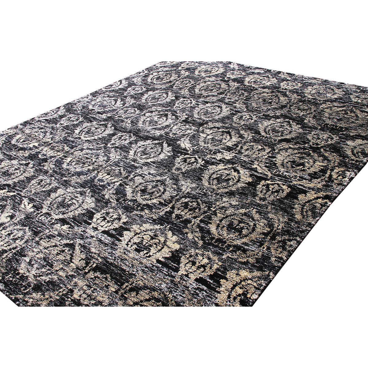 Hand-Knotted Sari Silk Area Rug
