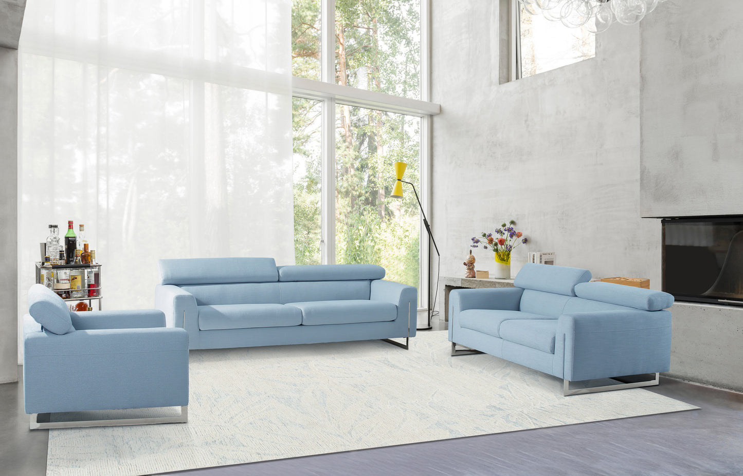 Harmony Ivory/Denim Tufted Area Rug