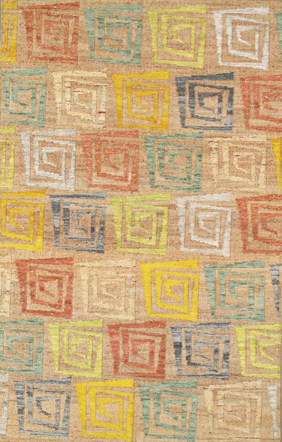 Modern Flatweave Hemp Area Rug