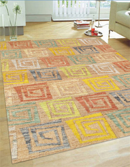 Modern Flatweave Hemp Area Rug