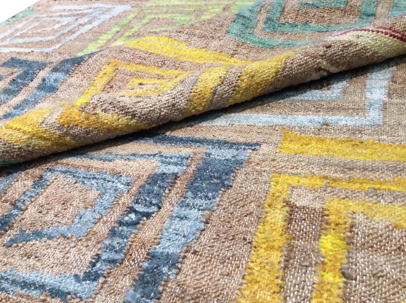 Modern Flatweave Hemp Area Rug