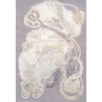 Modern Hand-Knotted Silk & Wool Area Rug