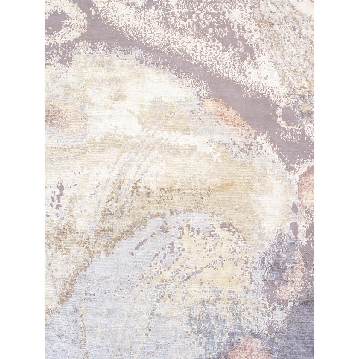 Modern Hand-Knotted Silk & Wool Area Rug