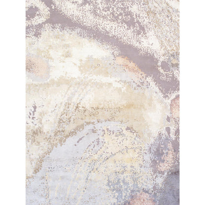 Modern Hand-Knotted Silk & Wool Area Rug