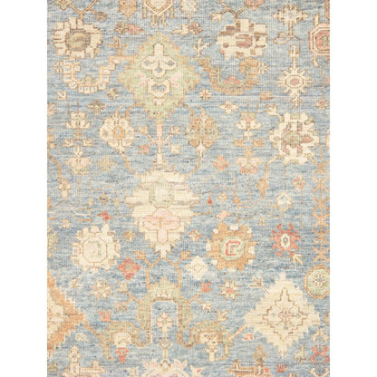 Oushak Hand-Knotted Light Blue Wool Area Rug