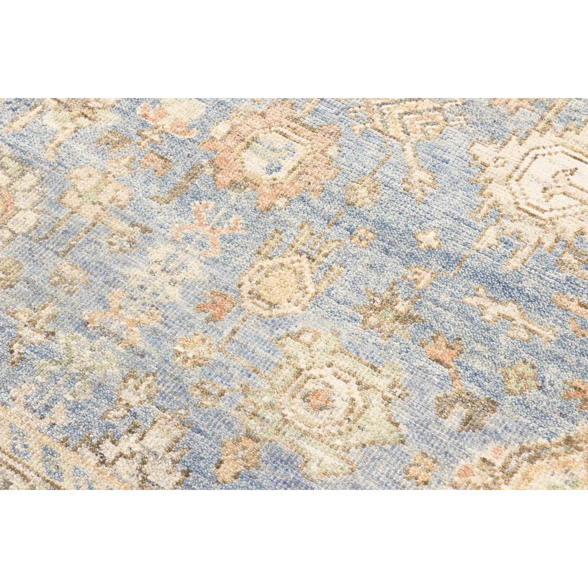 Oushak Hand-Knotted Light Blue Wool Area Rug
