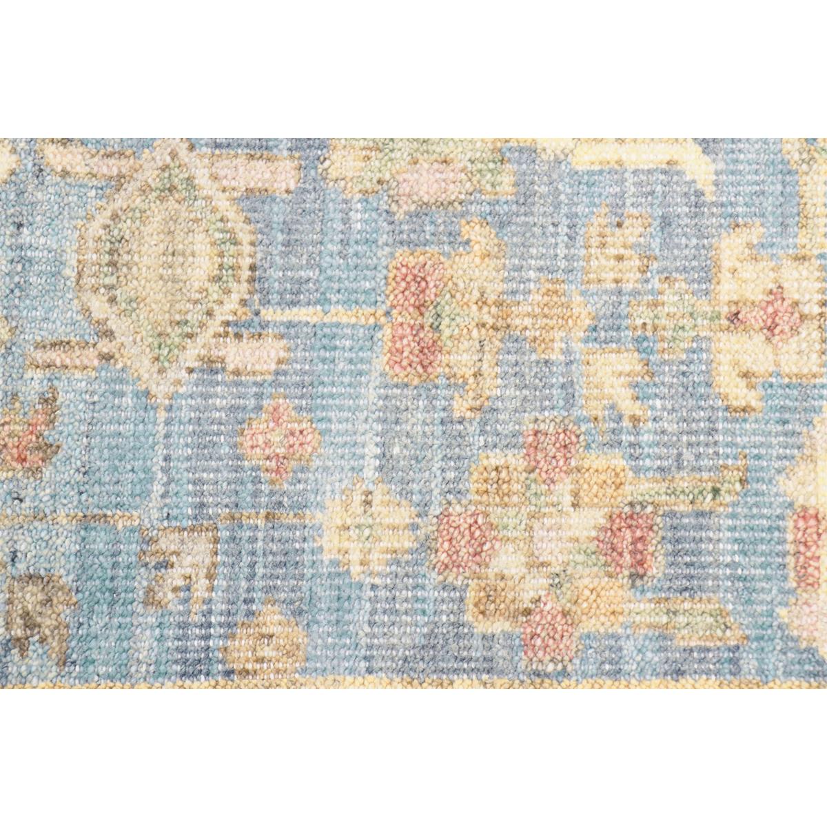 Oushak Hand-Knotted Light Blue Wool Area Rug