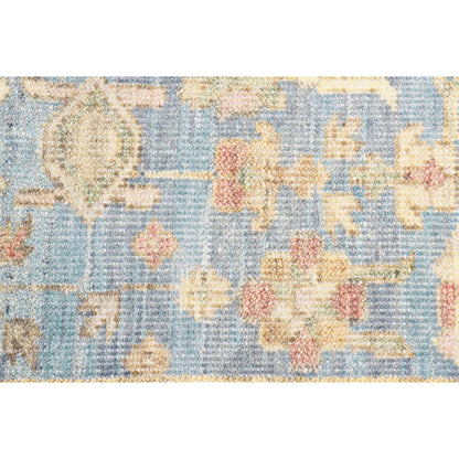 Oushak Hand-Knotted Light Blue Wool Area Rug