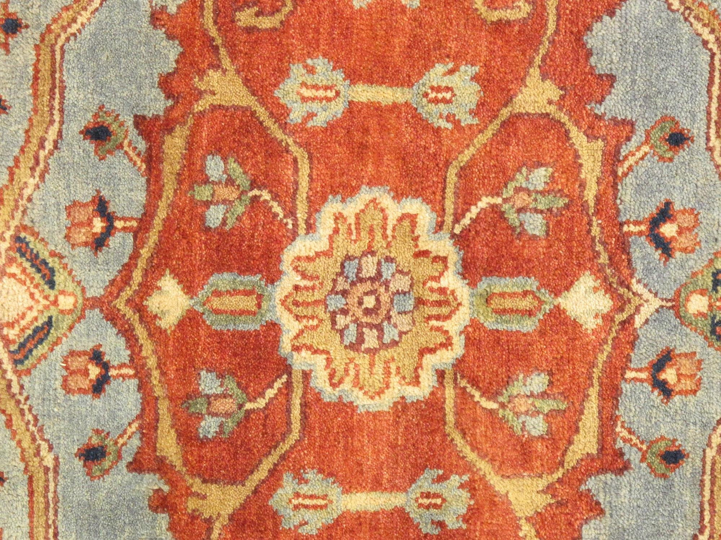 Serapi Oriental Hand-Knotted Wool Rust/Navy Area Rug