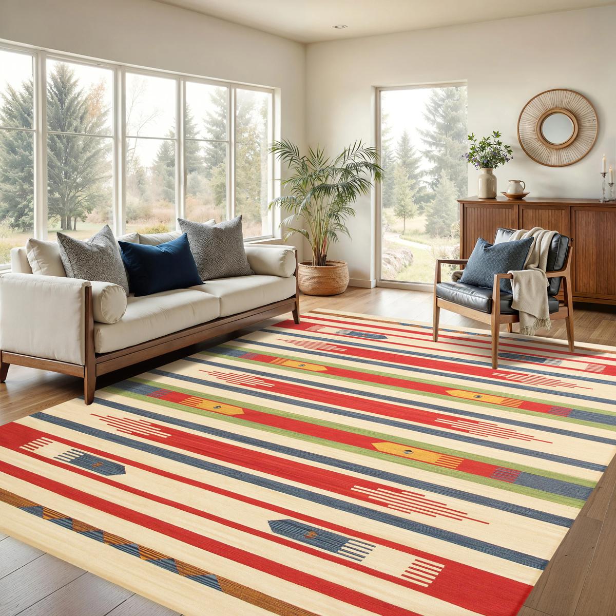 Anatolian Flatweave Cotton Area Rug