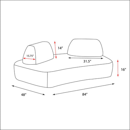 Zerani Upholstered Curved Sofa with Movable Backrests