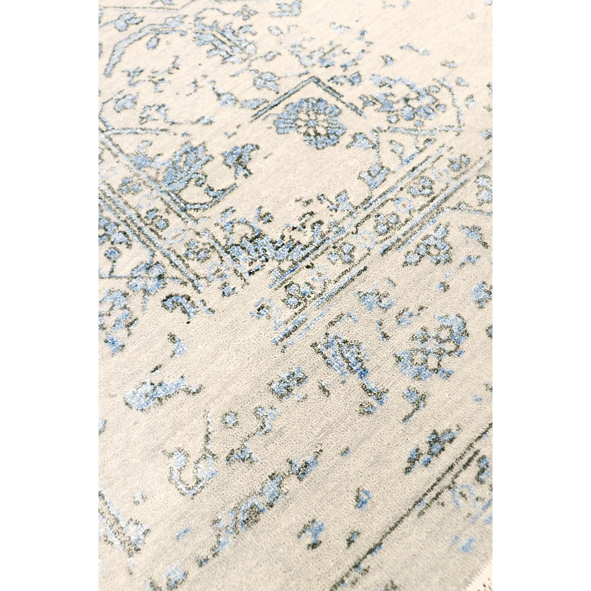 Transitional Hand-Knotted Bamboo Silk & Wool Area Rug