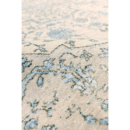 Transitional Hand-Knotted Bamboo Silk & Wool Area Rug