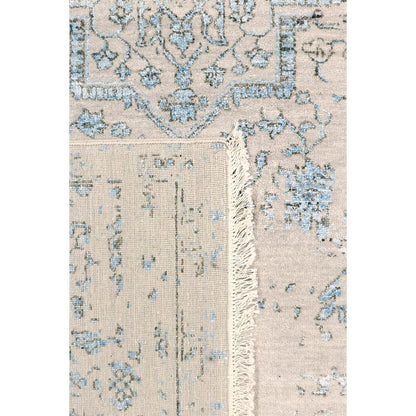 Transitional Hand-Knotted Bamboo Silk & Wool Area Rug
