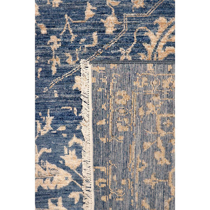 Transitional Hand-Knotted Bamboo Silk & Wool Area Rug