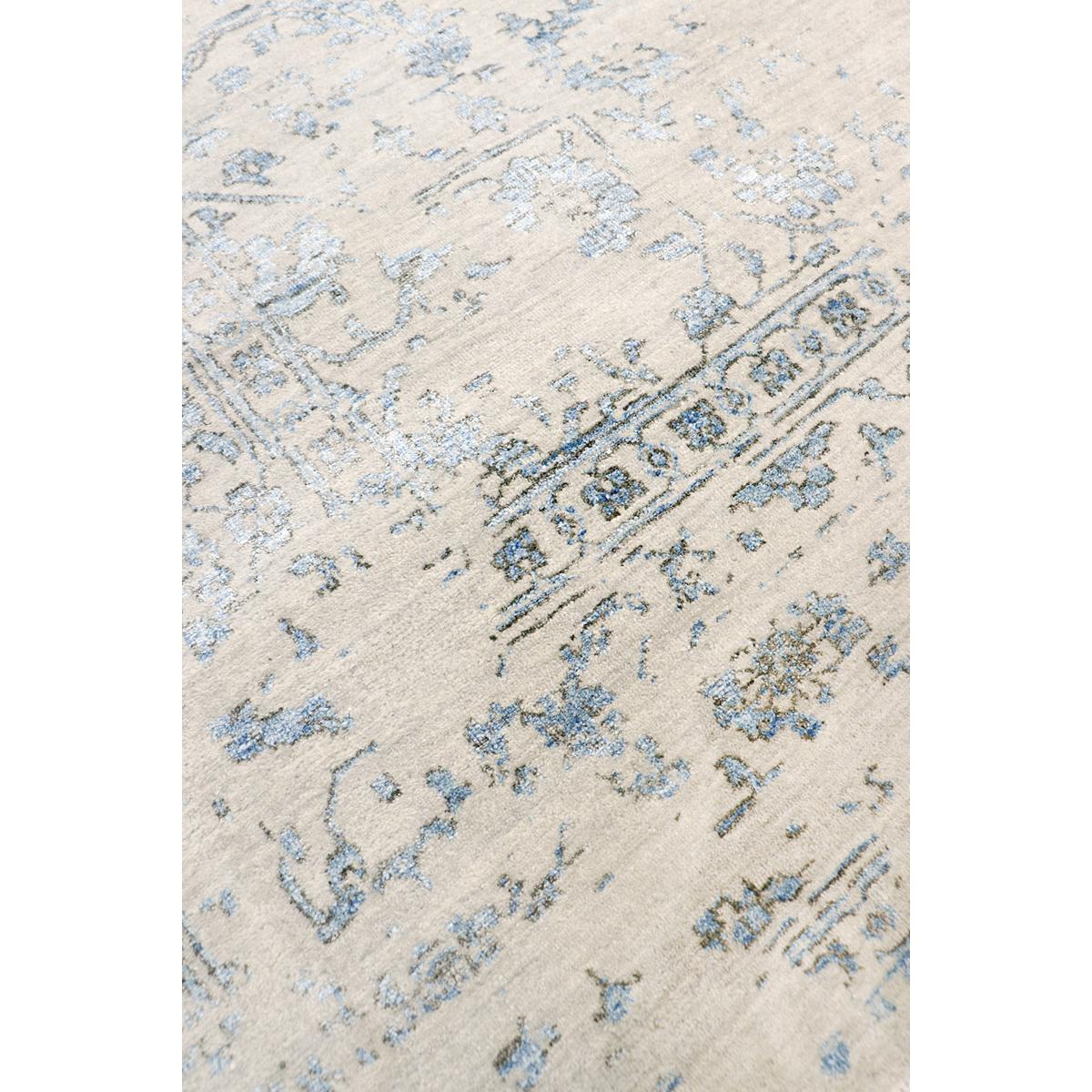 Transitional Hand-Knotted Bamboo Silk & Wool Area Rug