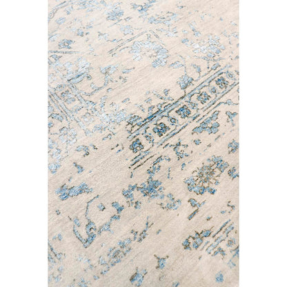 Transitional Hand-Knotted Bamboo Silk & Wool Area Rug