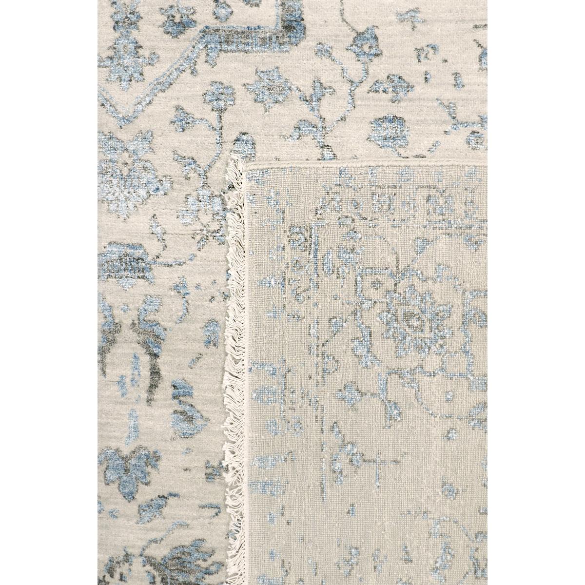 Transitional Hand-Knotted Bamboo Silk & Wool Area Rug