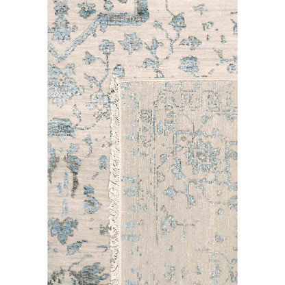 Transitional Hand-Knotted Bamboo Silk & Wool Area Rug