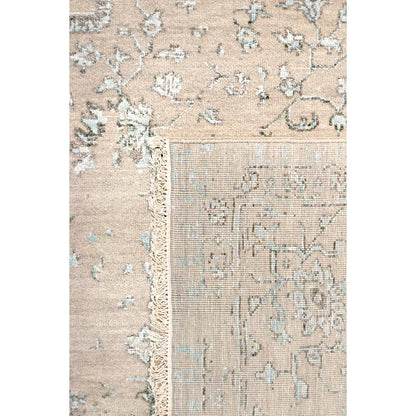 Transitional Hand-Knotted Bamboo Silk & Wool Area Rug