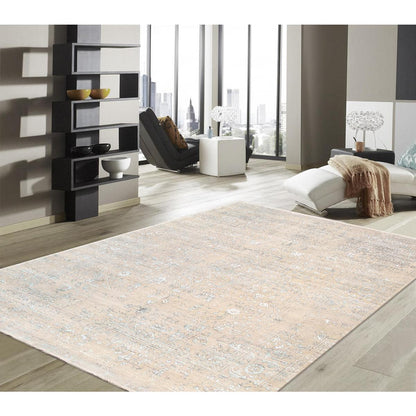 Transitional Hand-Knotted Bamboo Silk & Wool Area Rug