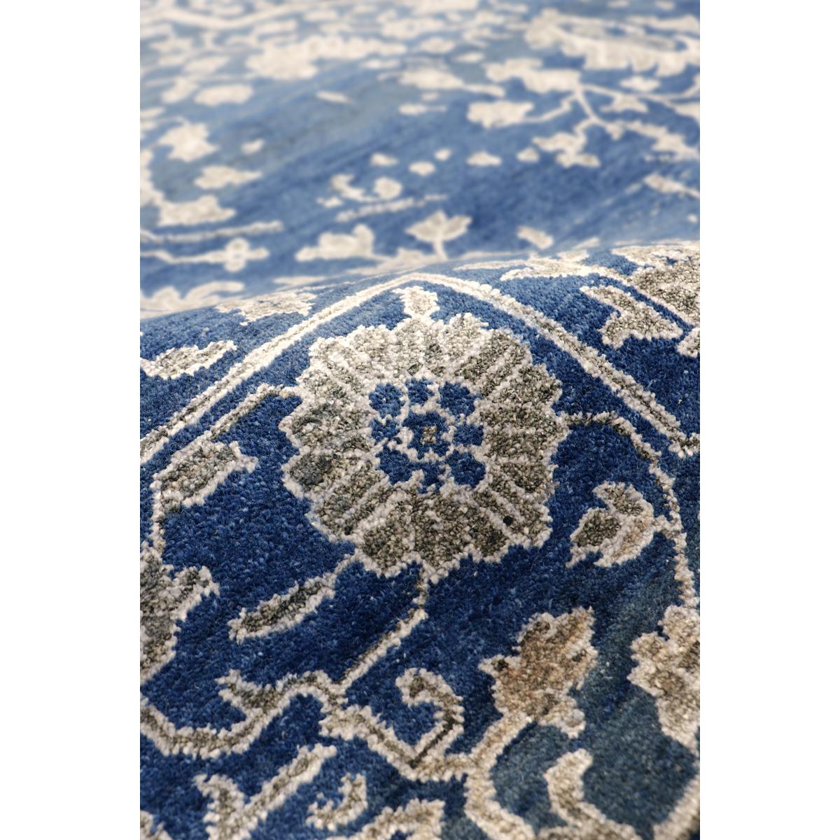 Transitional Hand-Knotted Bamboo Silk & Wool Area Rug