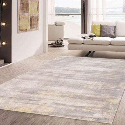 Modern Hand-Loomed Bamboo Silk & Wool Area Rug