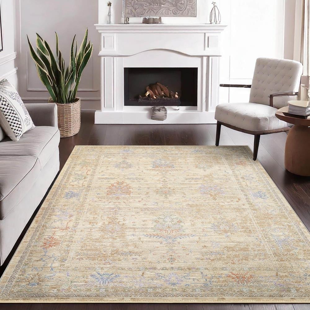 Amber Design Beige Area Rug