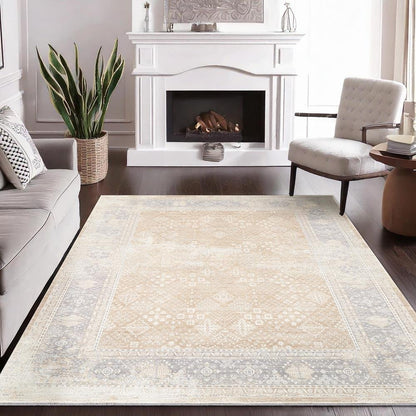Eterna Design Beige/Light Blue Area Rug
