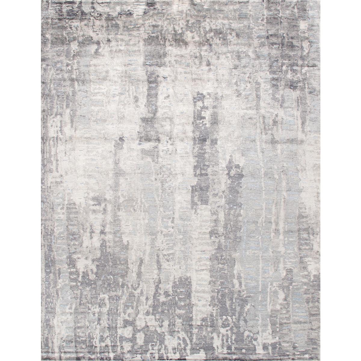 Modern Hand-Knotted Silk & Wool Area Rug