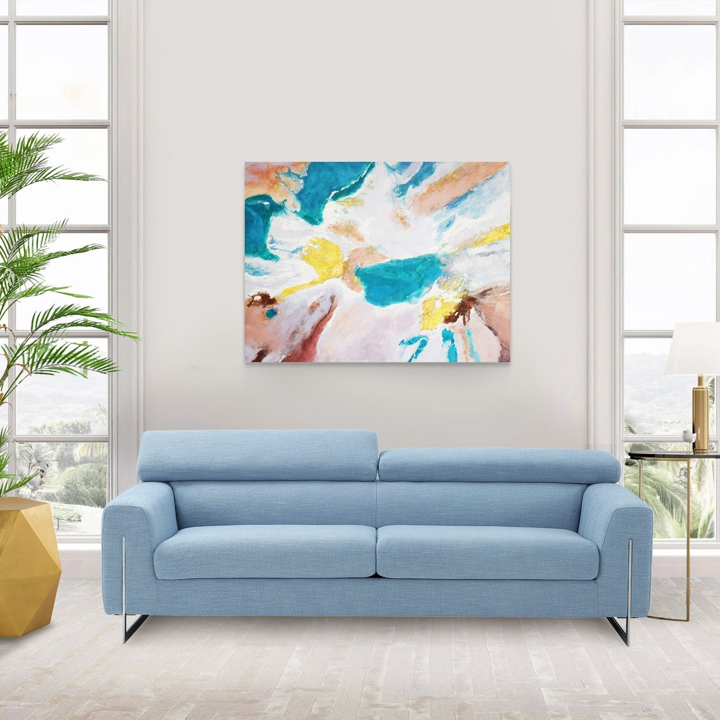 Chromatic — Hand-Painted Blue Abstract Oil Painting on Canvas